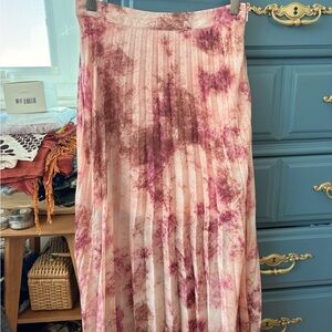 Free Press Pink and Purple A-Line Skirt